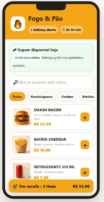 Cardápio delivery do Chapa